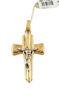 14k Two-Tone Gold Cross Pendant New w/o tags