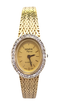 14k Yellow Gold Geneve Women's Diamond Bezel Watch