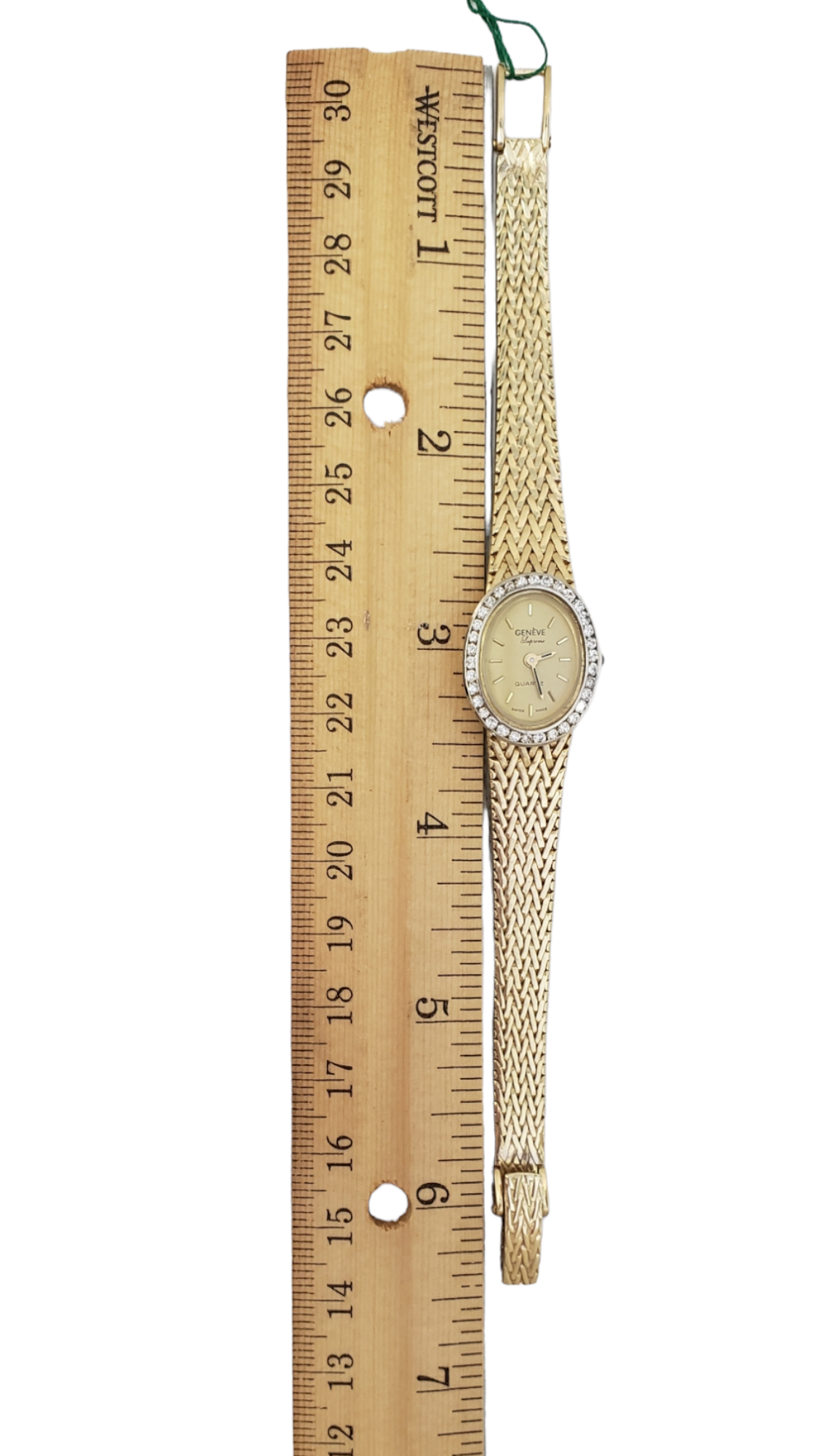 14k Yellow Gold Geneve Women's Diamond Bezel Watch New with Tags