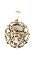 14k Tri-Color Gold Sagittarius Zodiac Pendant