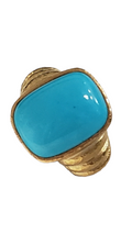 Elizabeth Locke Sleeping Beauty Turquoise 19Kt Yellow Gold