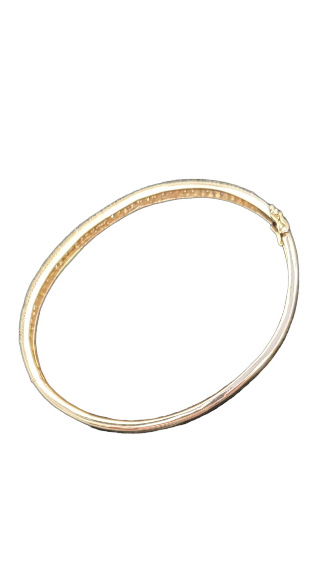 Diamond Pave Bangle Bracelet made in 14-Karat Yellow Gold with Double Safety latch