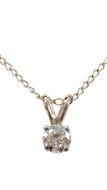 14K Yellow Gold Round Diamond Necklace with 14kt Yellow Gold Chain