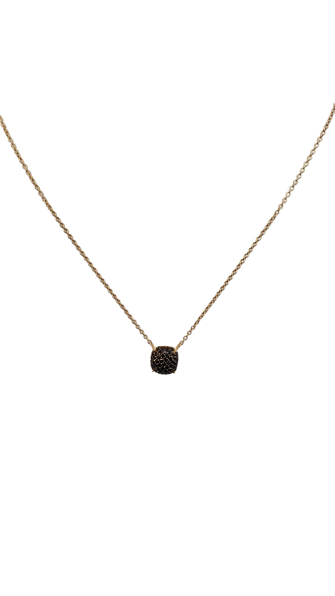 Tiffany & Co Picasso Sugar Stack Black Spinel 18k Rose Gold Mini Pendant Chain