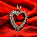 14K Yellow Gold Diamond Heart Pendant