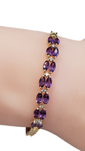 Amethyst & Diamond Multi-shape Bracelet made in 14-Karat Yellow Gold