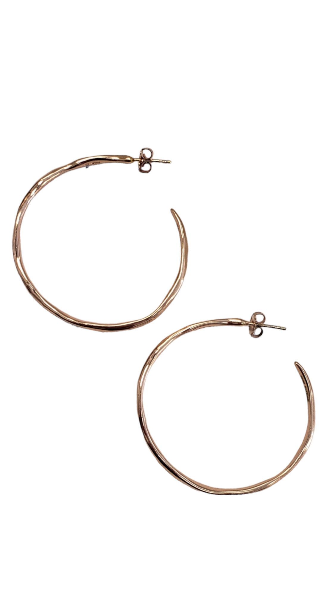 Ippolita Sterling Silver Rose Gold Plated Textured Hoop Earrings