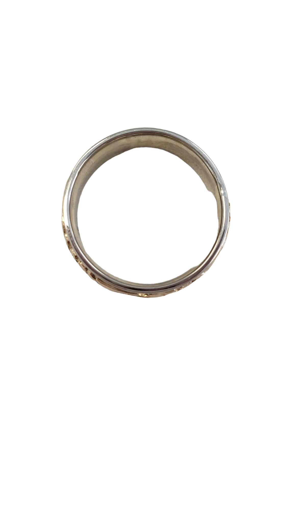Gold Band Ring Two-Tone 14k White and Yellow Gold