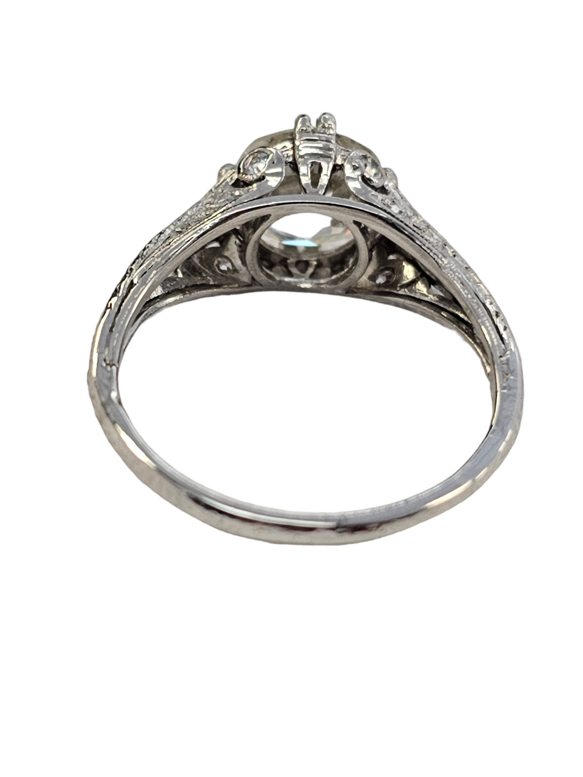 Antique Diamond Engagement Ring, 2.13 Carats, K, VS2, in Platinum.