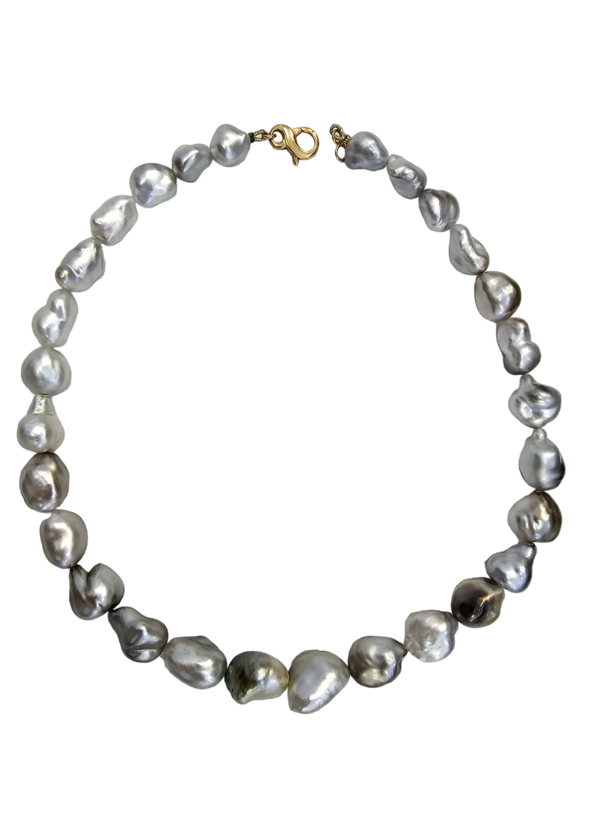 Baroque Large Silver Pearl Necklace