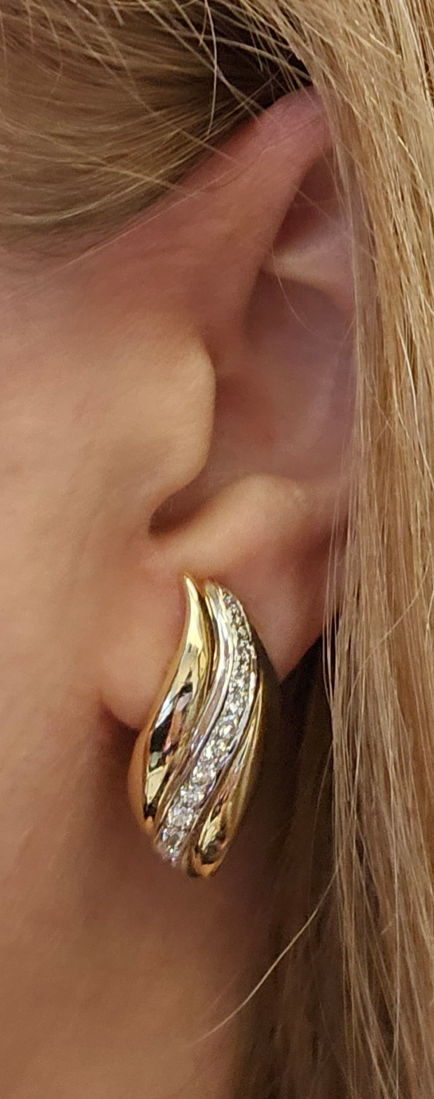 Diamond Earrings, 14kt Yellow Gold Stud earrings