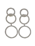 Diamond Circle Drop Earrings, 18kt White Gold, 1.20 total carat Dimond weight