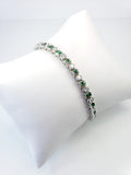 Emerald and Diamond Tennis Bracelet made in 14K White Gold