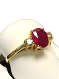 18kt Yellow Gold Ruby and Diamond Ladies Ring Size 5.75