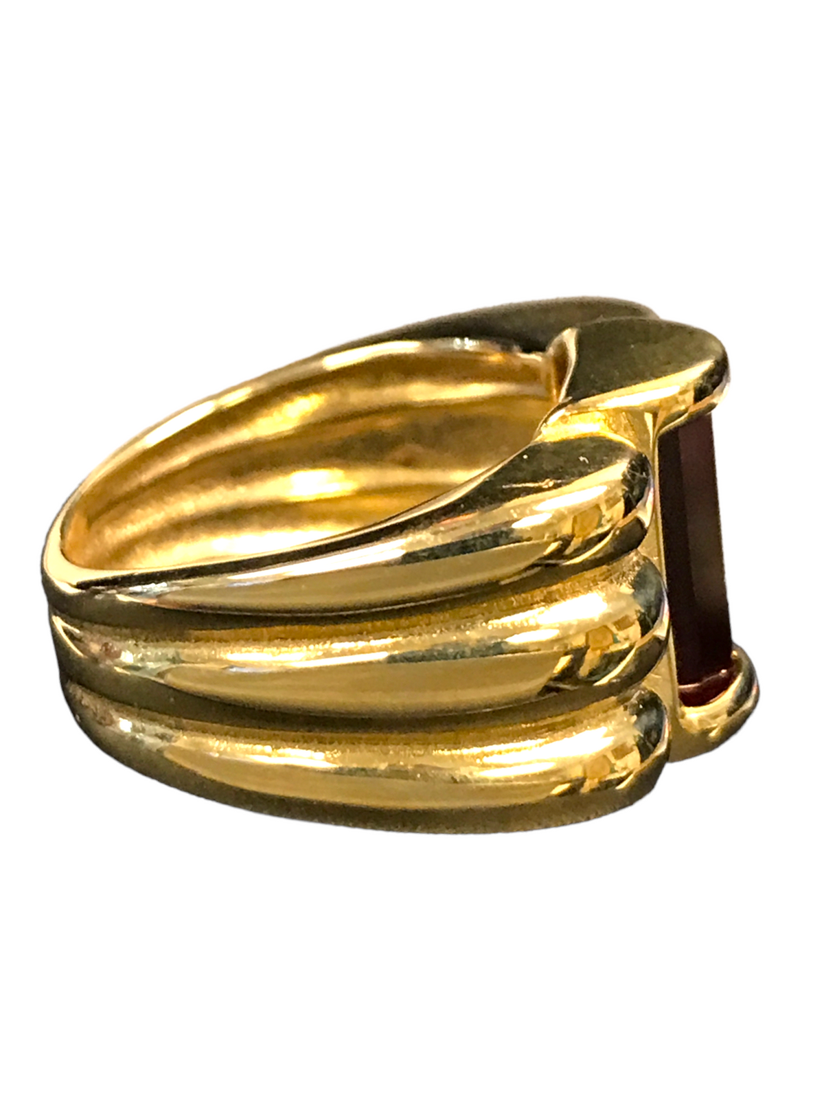 14K Yellow Gold Garnet Ladies Ring Size 6.25