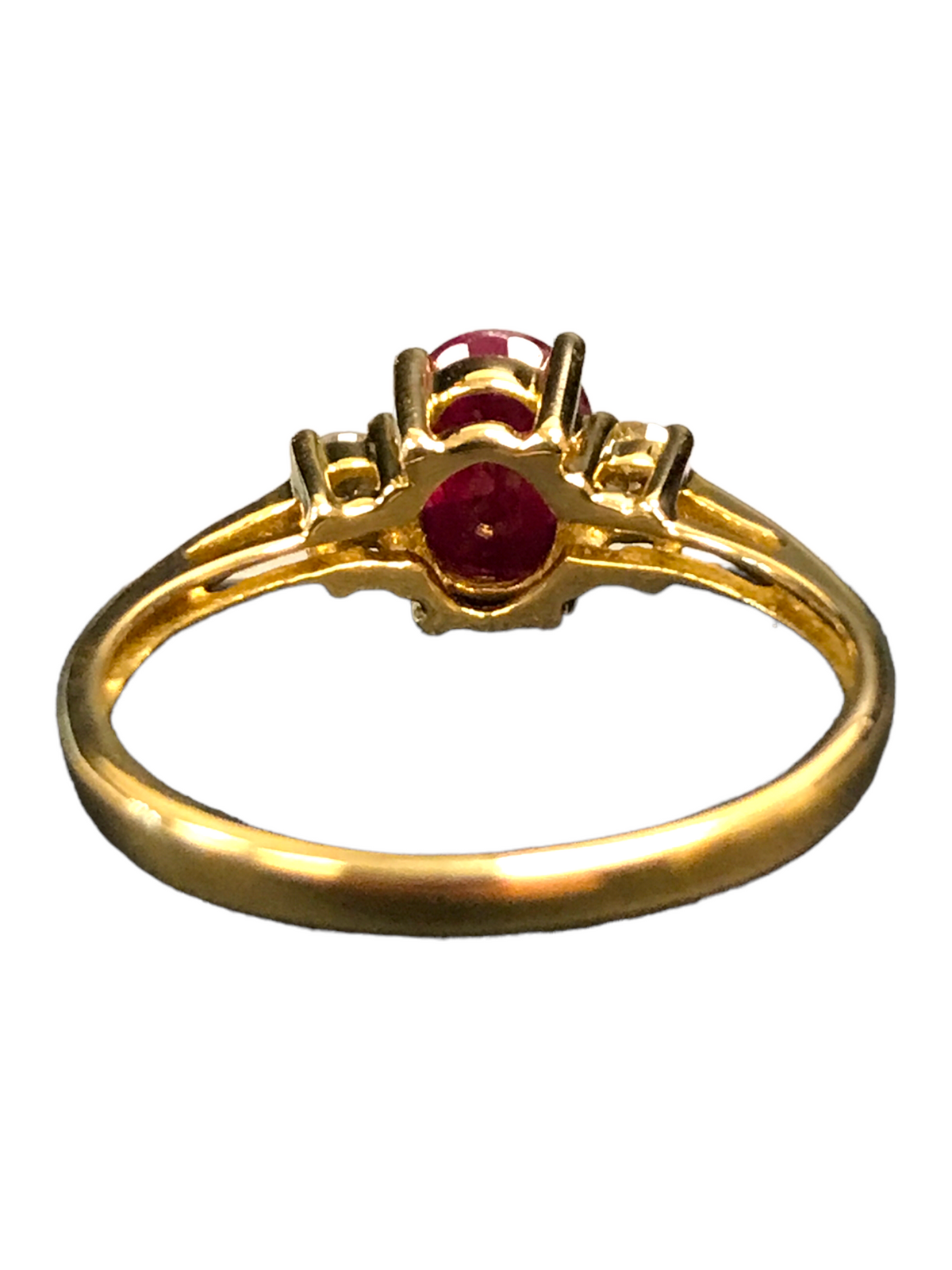 18kt Yellow Gold Ruby and Diamond Ladies Ring Size 5.75