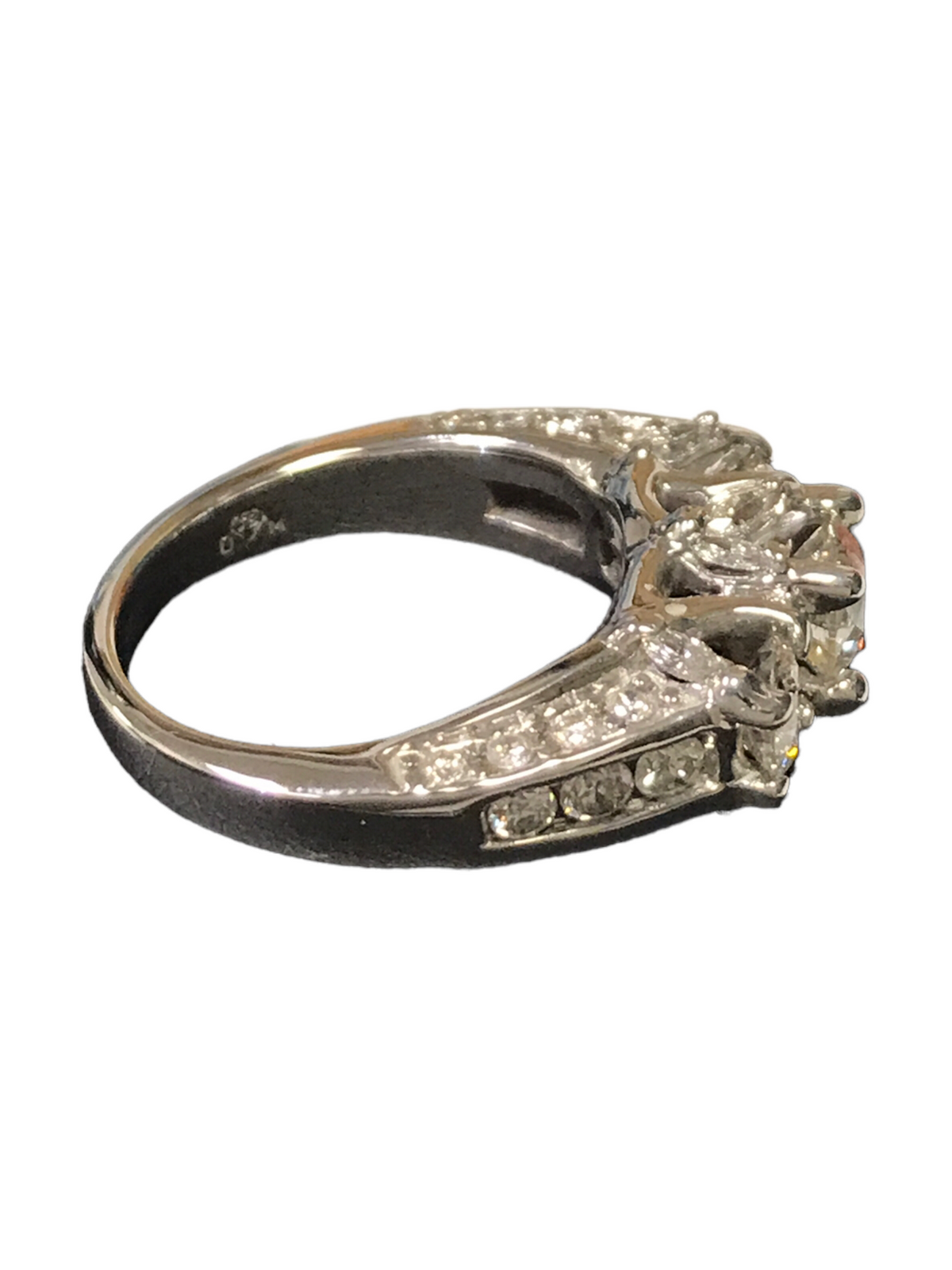 14K White Gold Diamond Ladies Engagement Ring Size 5