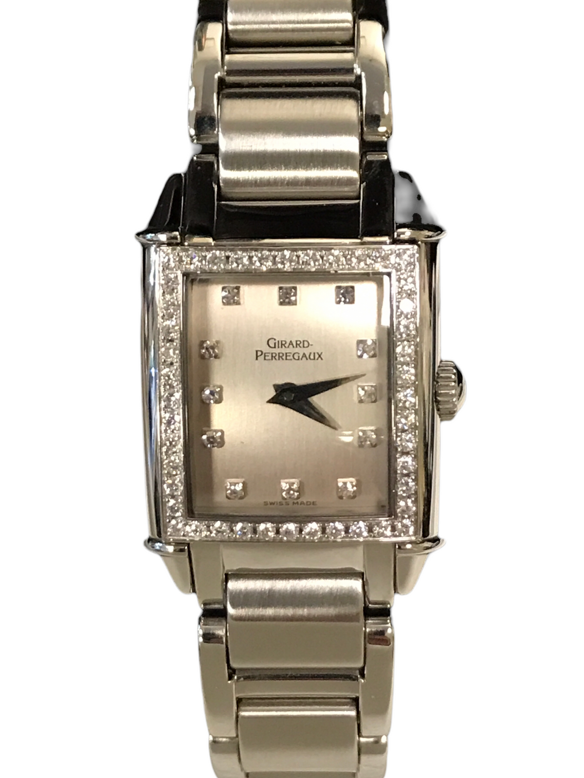 Ladies Girard Perregaux Vintage 2592 Steel Diamond Quartz 23MM Watch