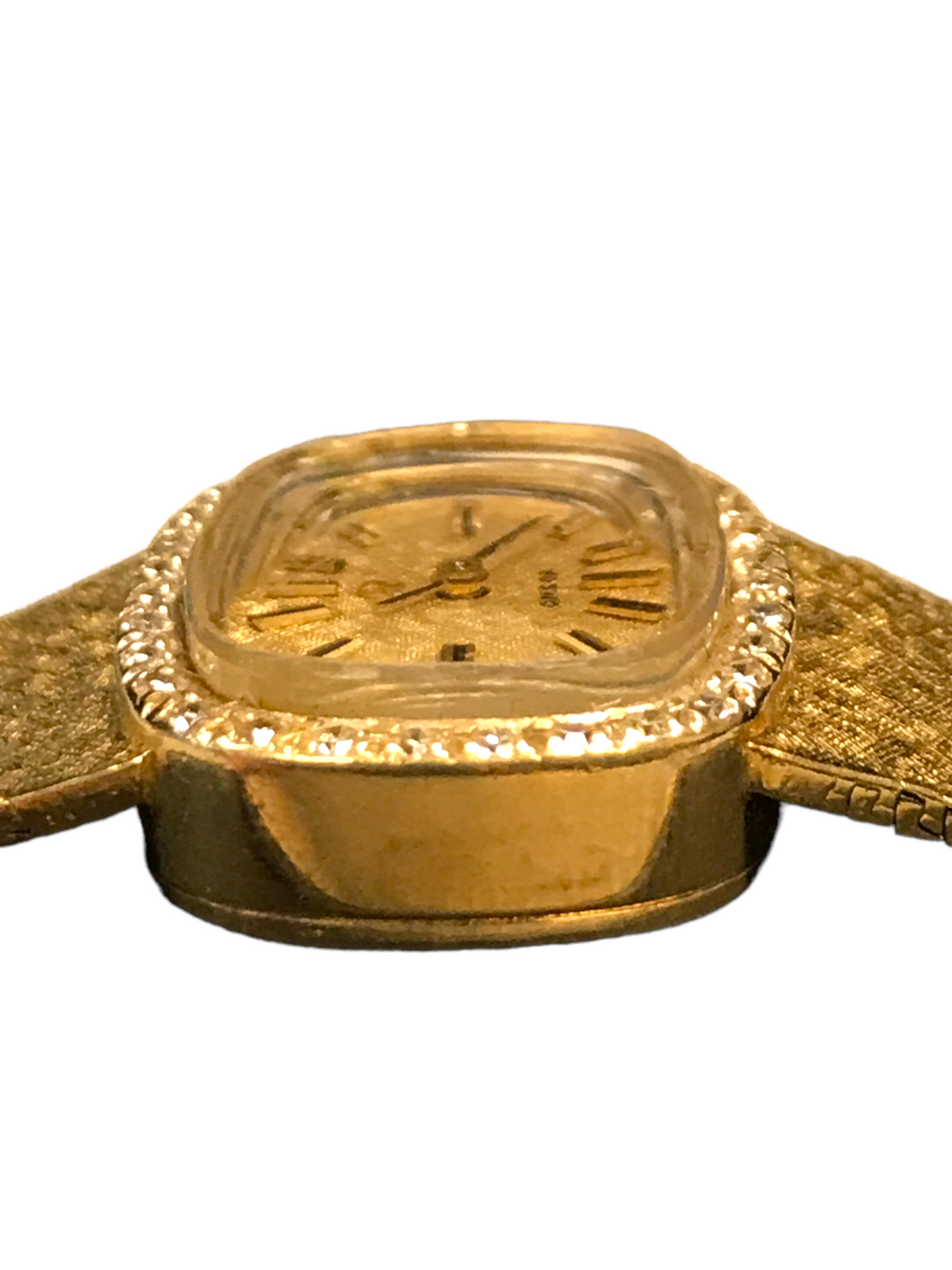 Vintage Omega 14k Yellow Gold Diamond Ladies Watch