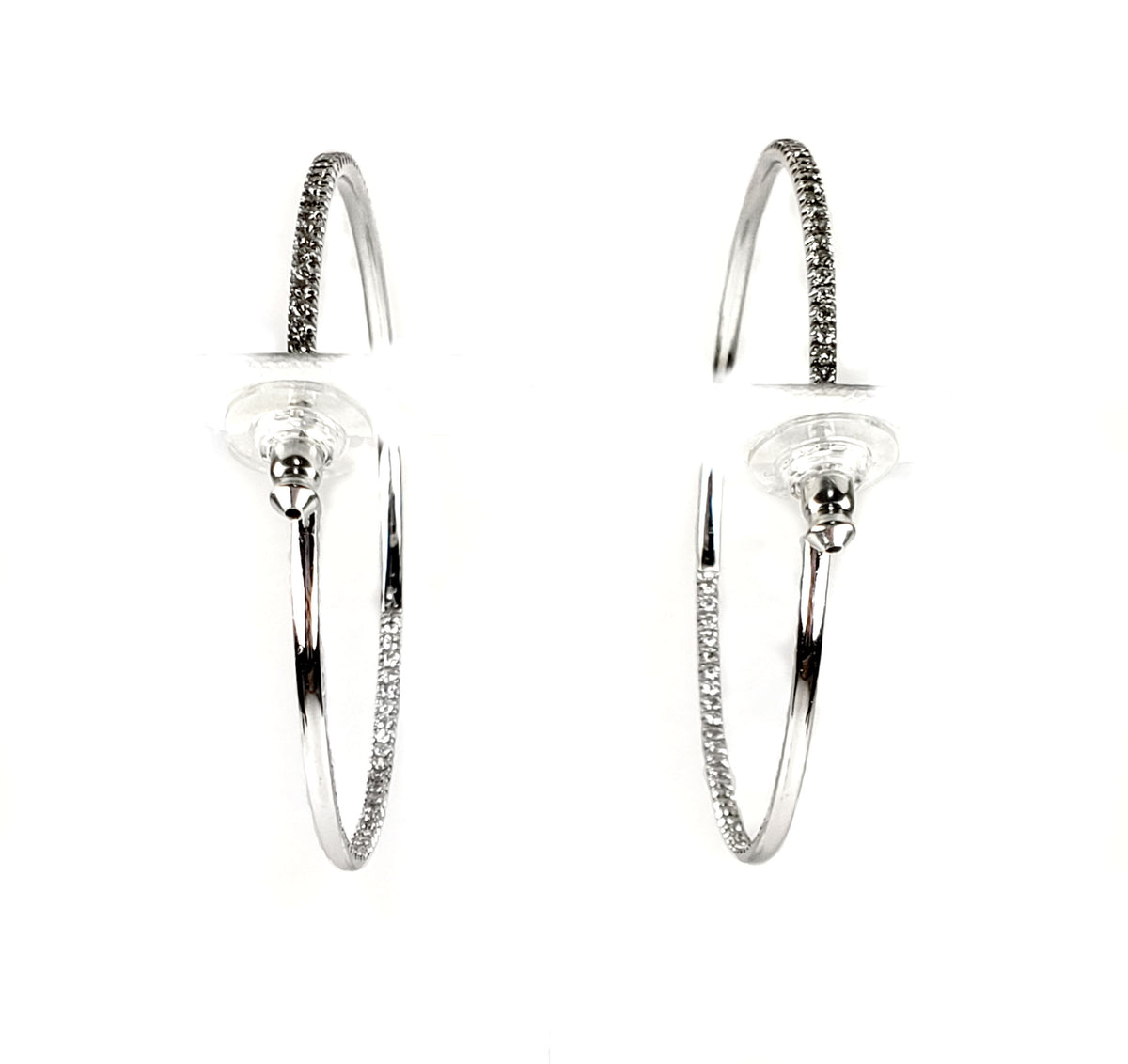18kt Gold Diamond Hoop Earrings
