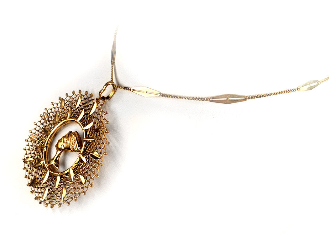 Egyptian Style Pendant in 18Kt Yellow Gold