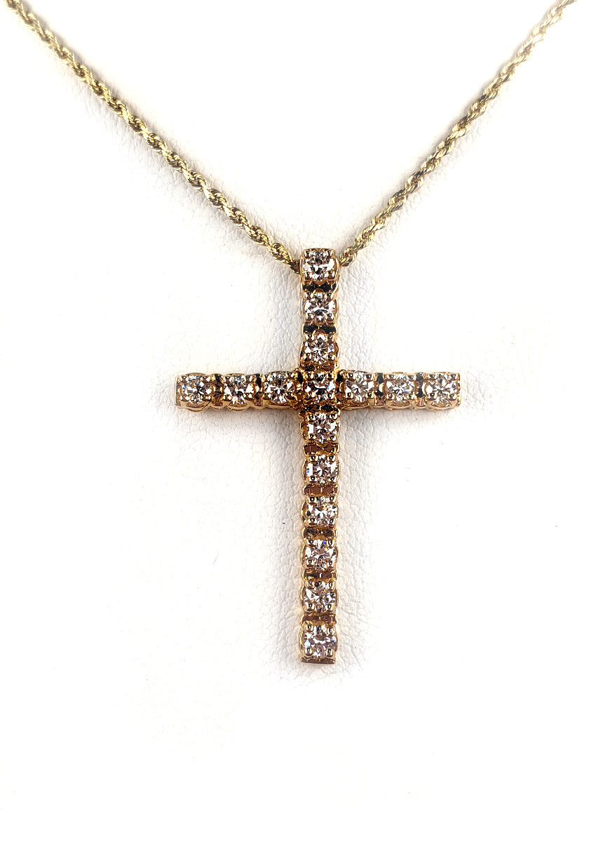 14kt Gold Diamond Cross