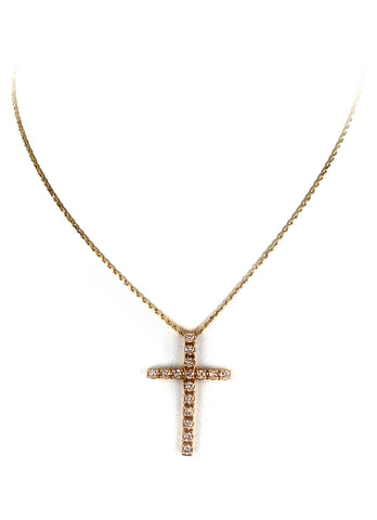 14kt Gold Diamond Cross